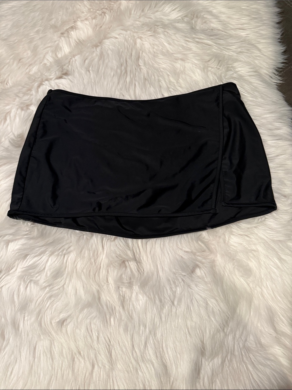 Time and Tru Black Swim Skirt with Side Panel Detail